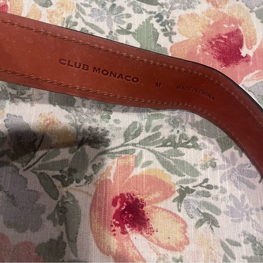 Club Monaco Black and Gold Belt with Woven Pattern - Picture 5 of 6